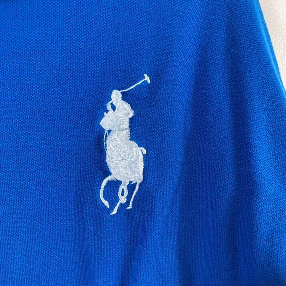 Boys‎ Vintage Ralph Lauren Black Label Large Horse LS Polo Blue 2x